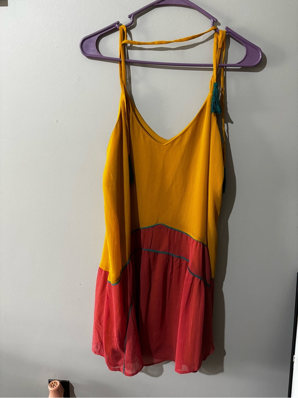 Mossimo Supply Co. Bright Yellow V-Neck Slip Dress